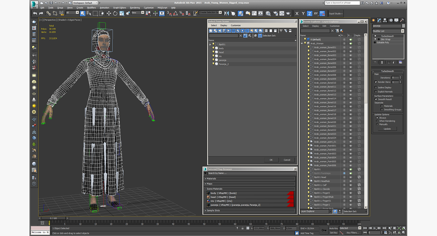 3D Arab Young Women Rigged model