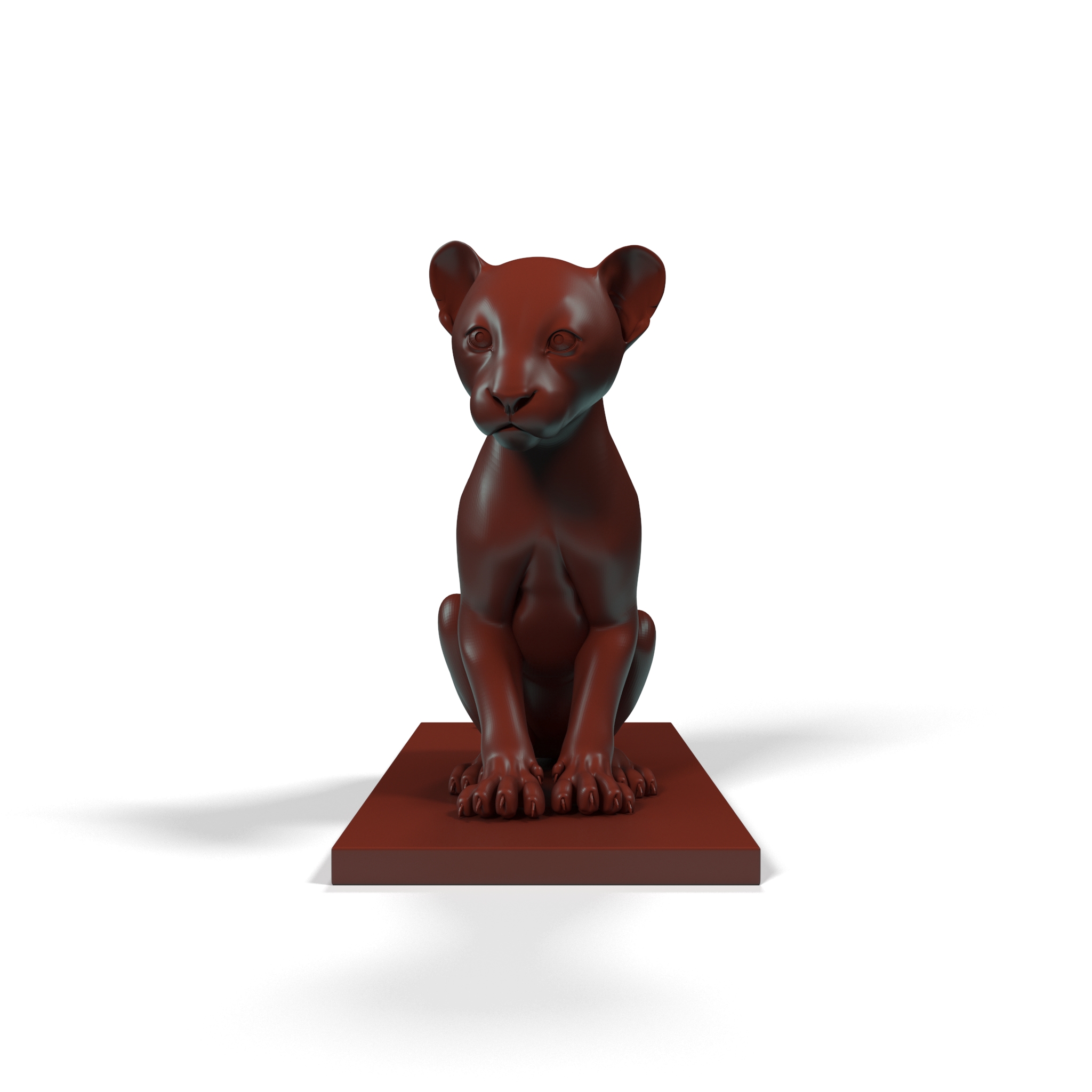 3D Silver Statue of Panther on Stand for 3D Print