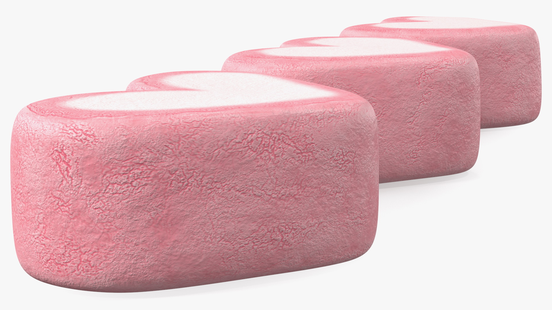 3D Pink and White Marshmallow Hearts model