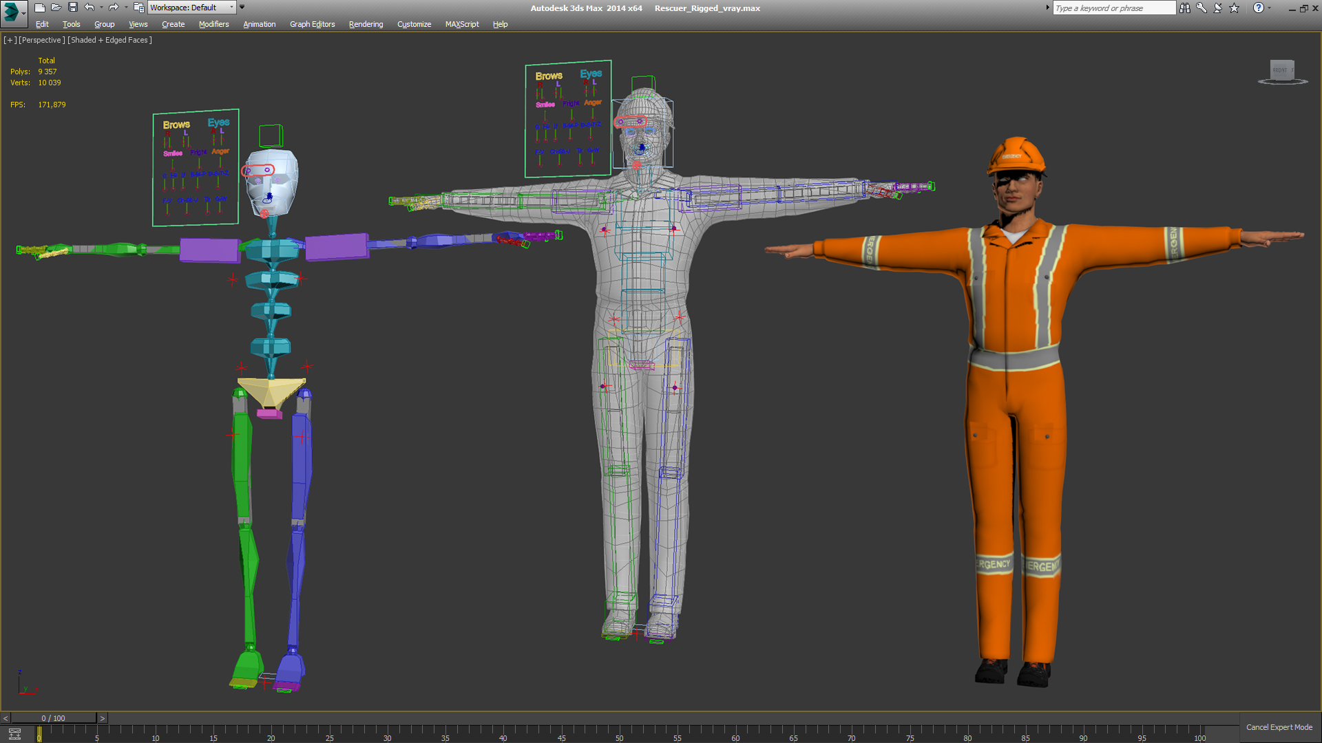 Rescuer Rigged 3D model