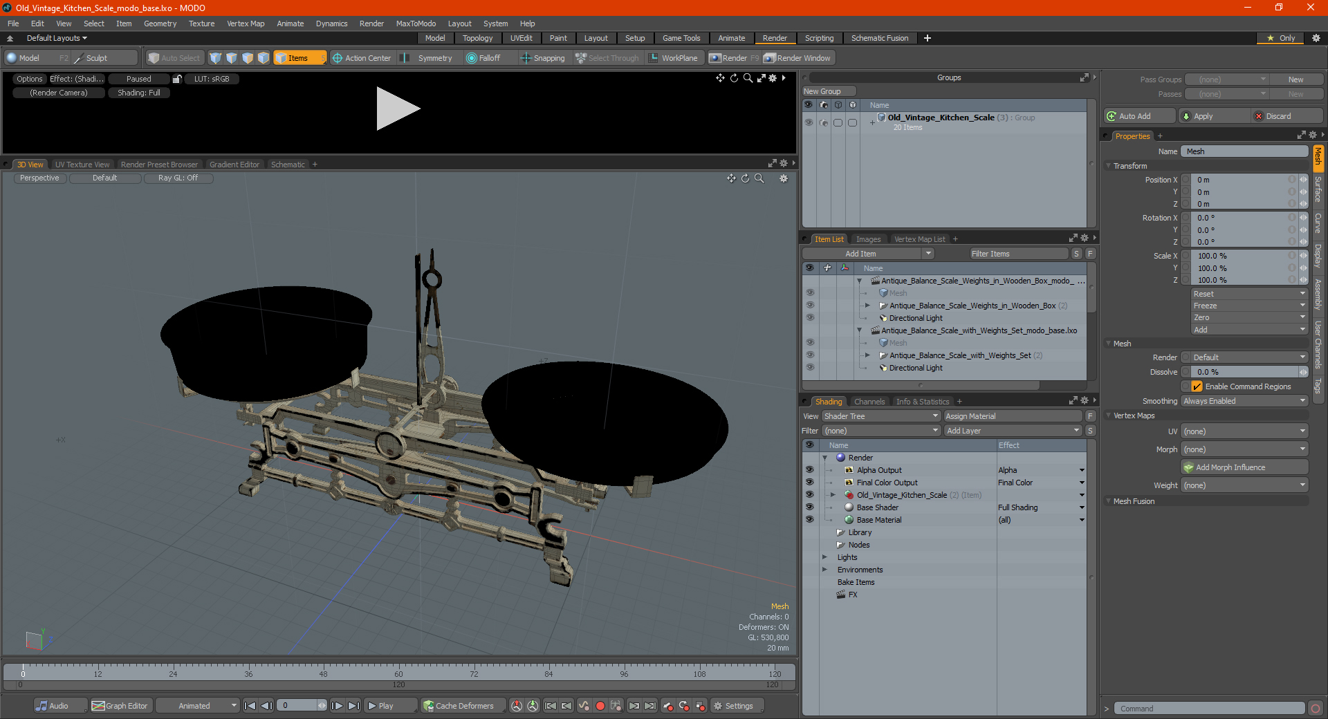 3D model Old Vintage Kitchen Scale