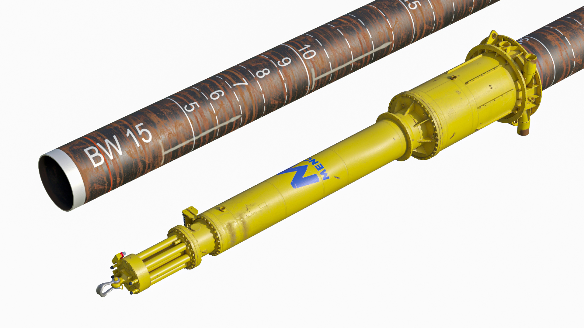 3D model Offshore Hydraulic Hammer MENCK Old