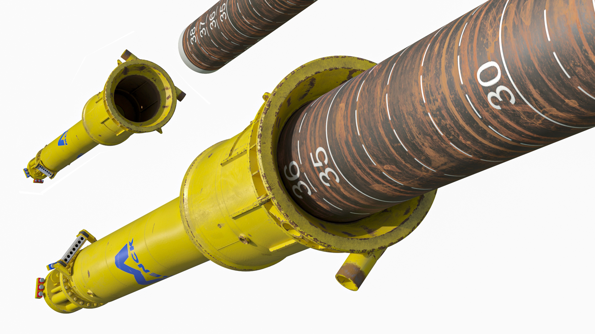 3D model Offshore Hydraulic Hammer MENCK Old