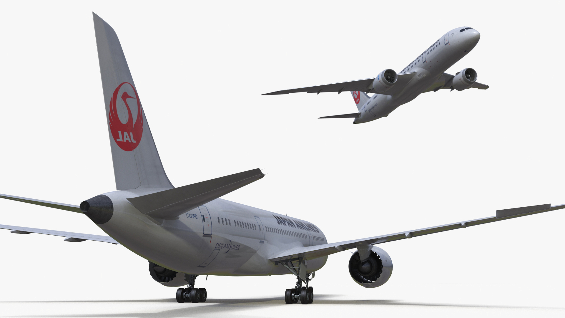 Boeing 787 Dreamliner Japan Airlines Rigged for Maya 3D