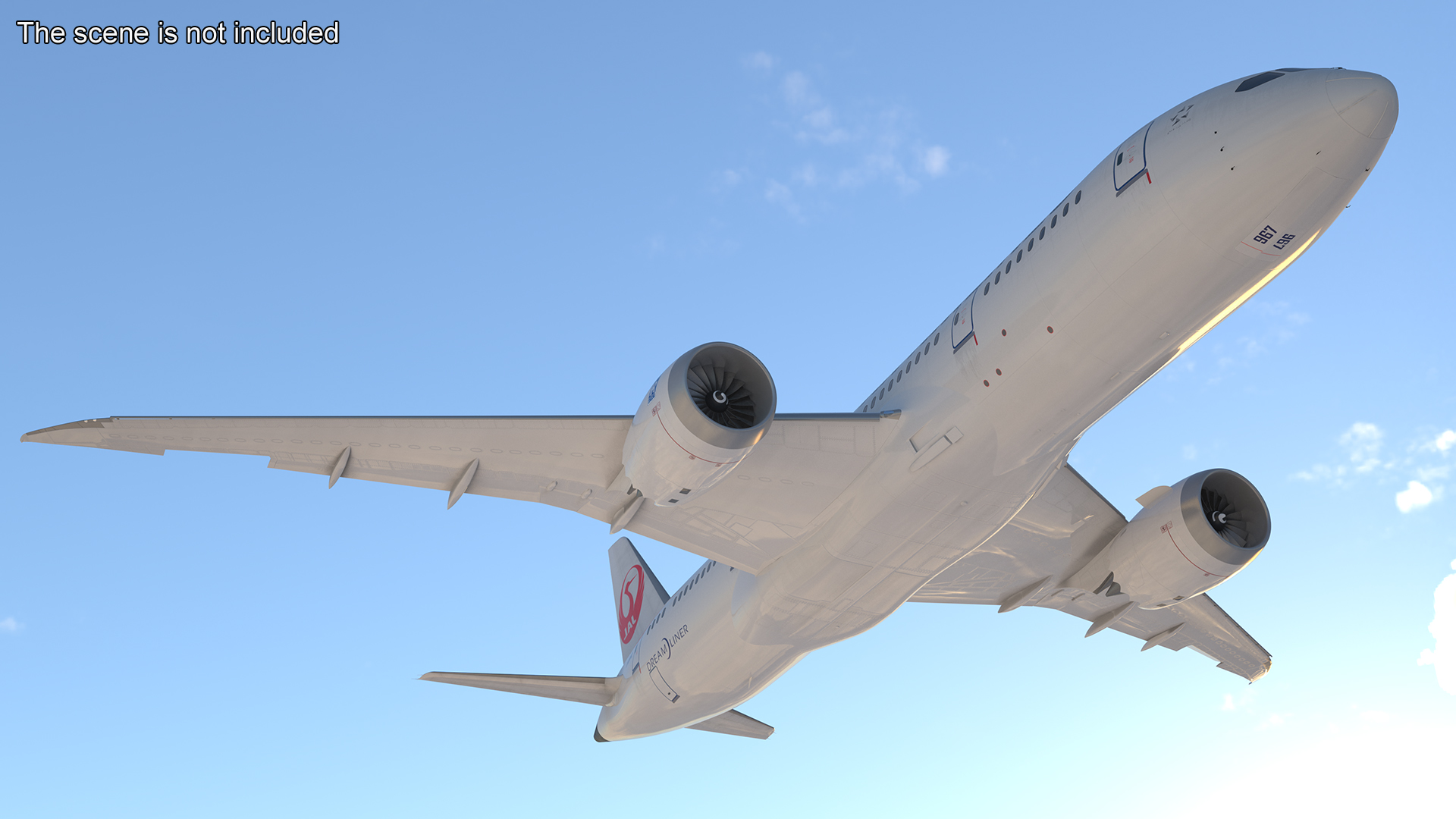 Boeing 787 Dreamliner Japan Airlines Rigged for Maya 3D