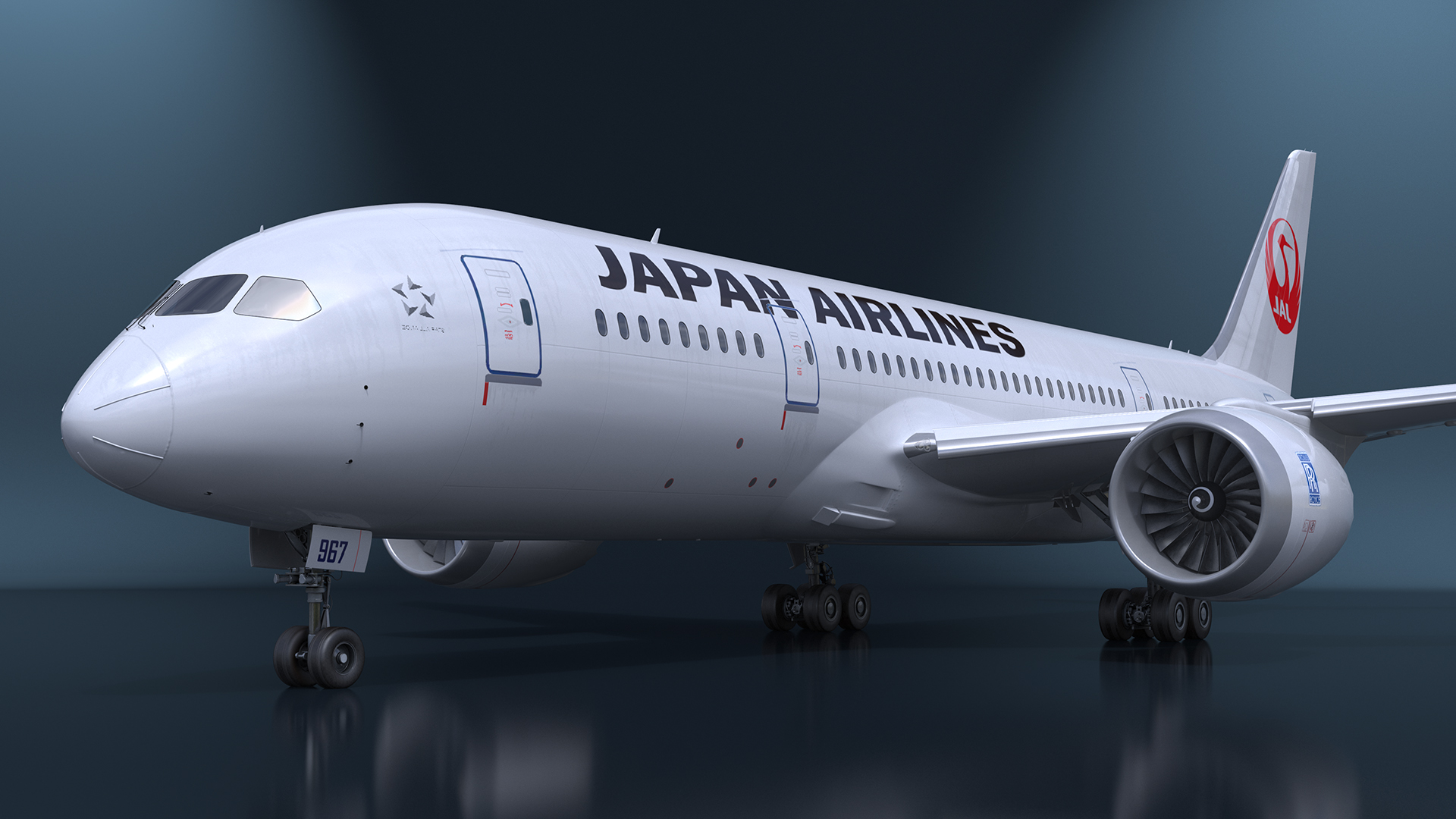 Boeing 787 Dreamliner Japan Airlines Rigged for Maya 3D