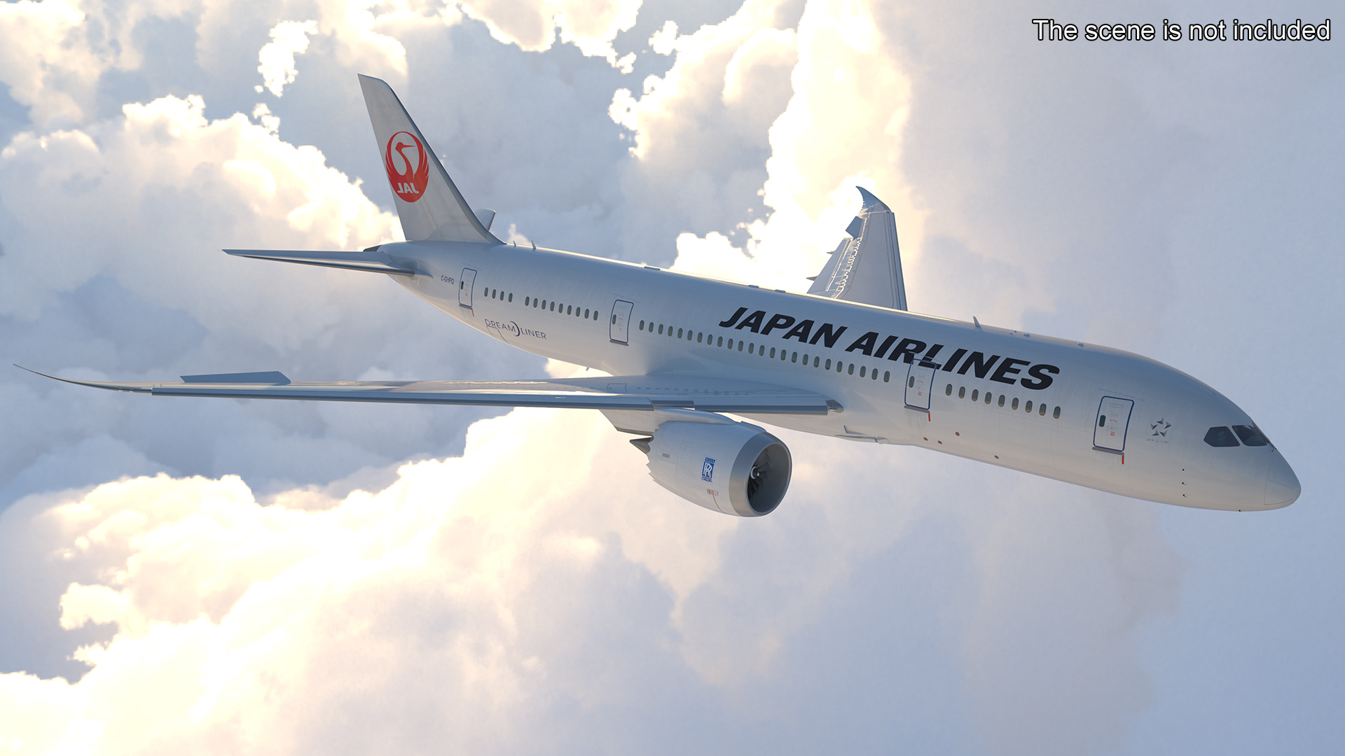 Boeing 787 Dreamliner Japan Airlines Rigged for Maya 3D