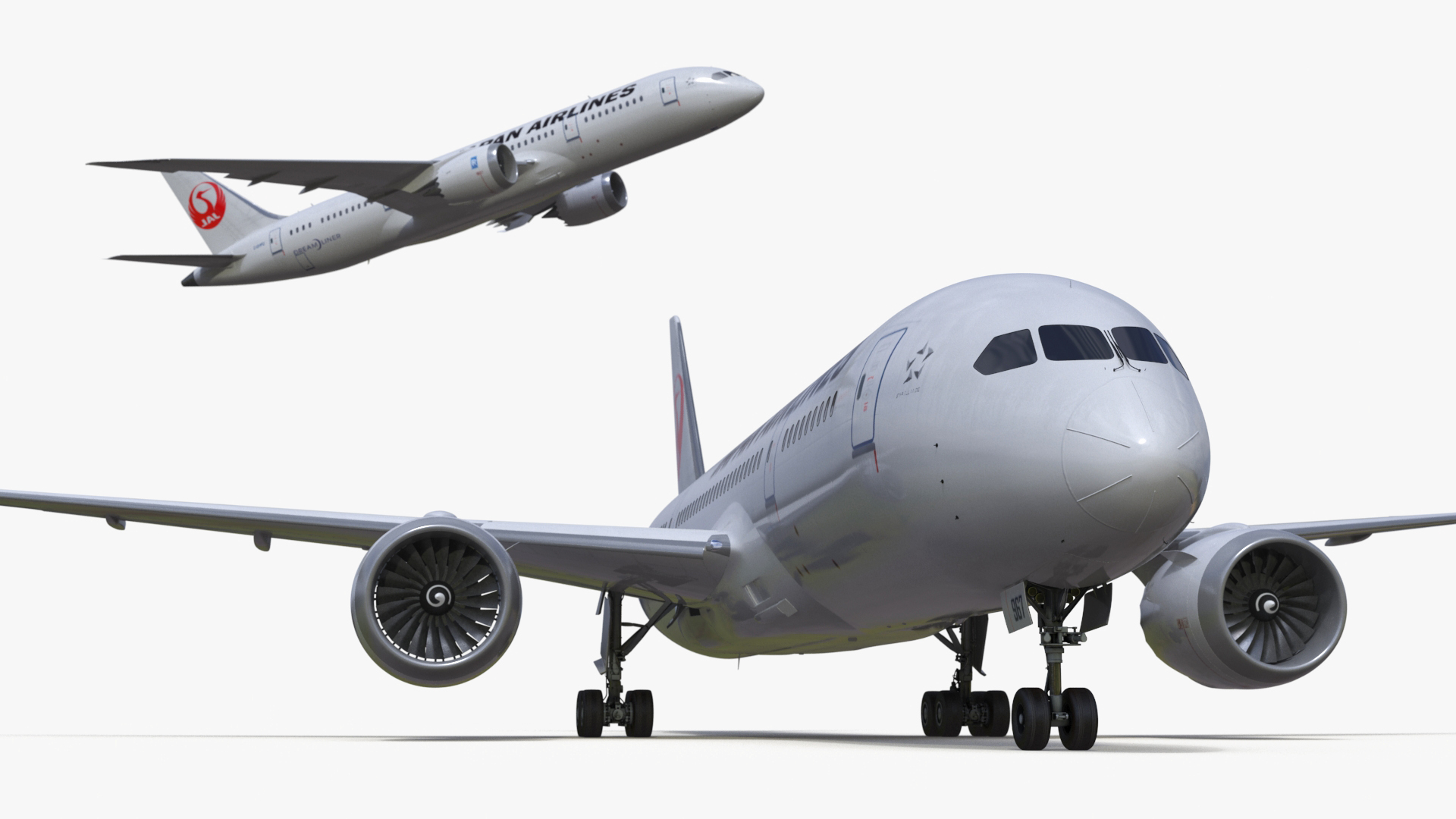 Boeing 787 Dreamliner Japan Airlines Rigged for Maya 3D