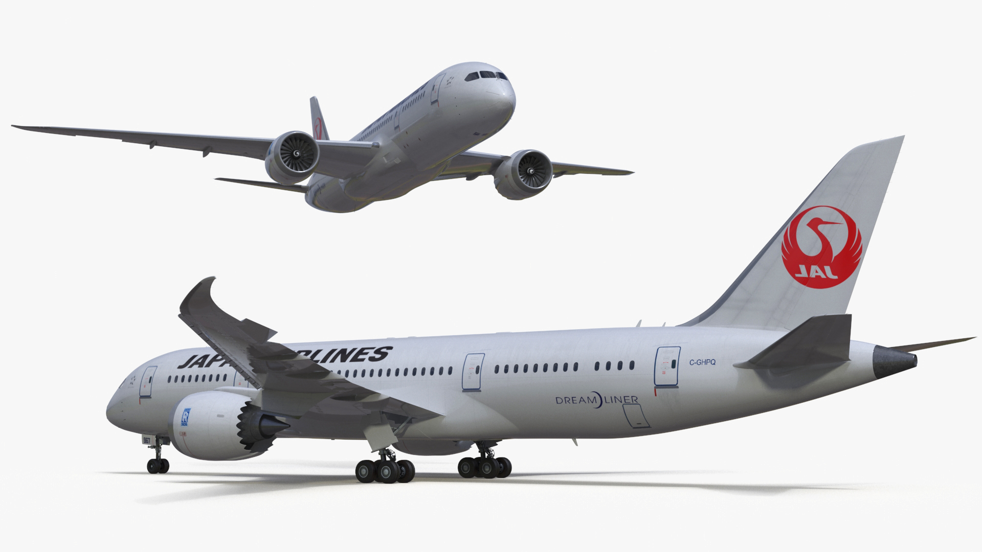 Boeing 787 Dreamliner Japan Airlines Rigged for Maya 3D