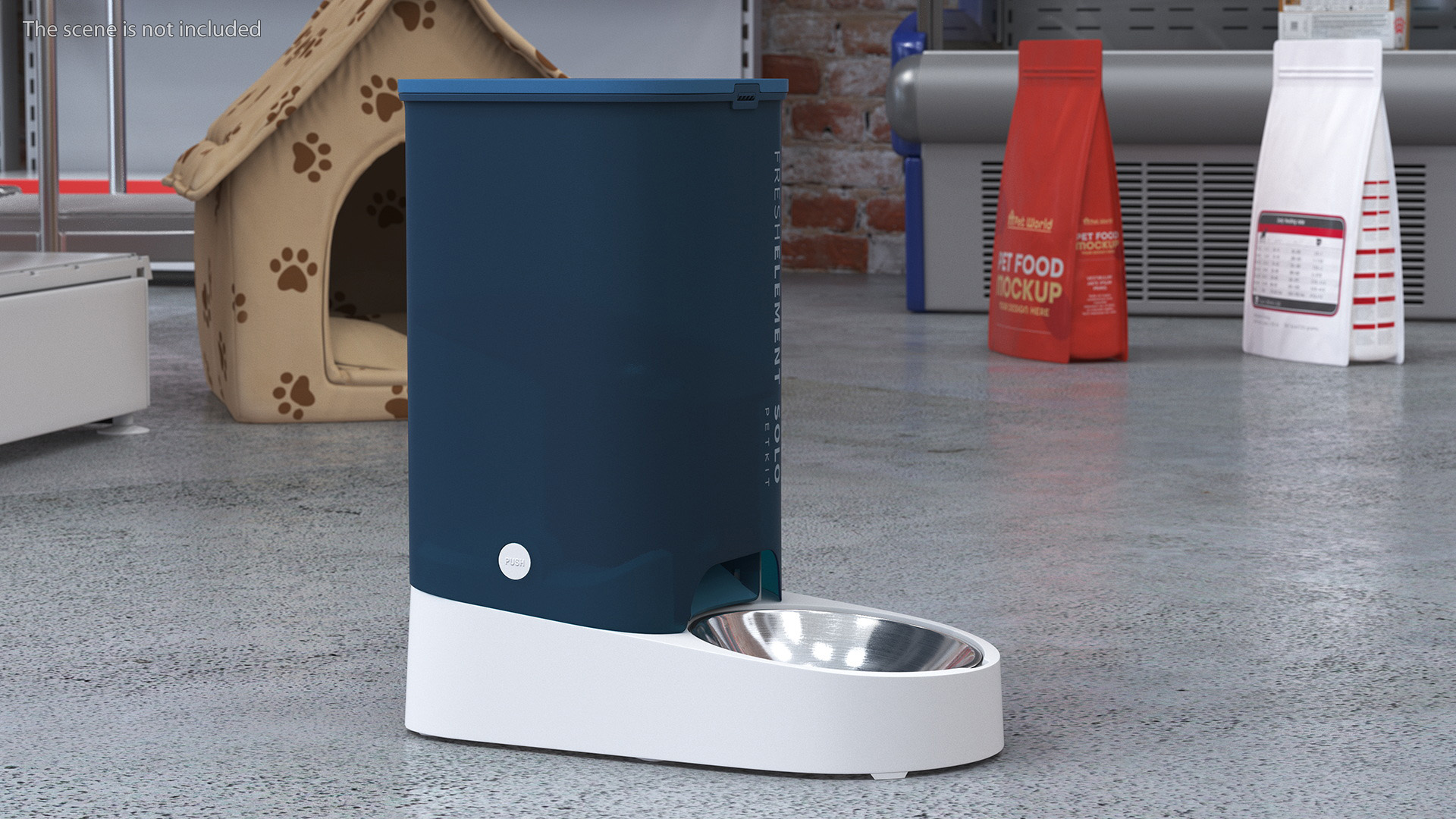 Automatic WiFi Pet Feeder Petkit Blue 3D