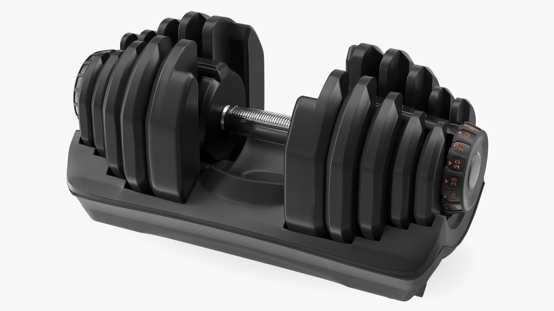 Dial Weight Adjusting Dumbbell with Holder 3D