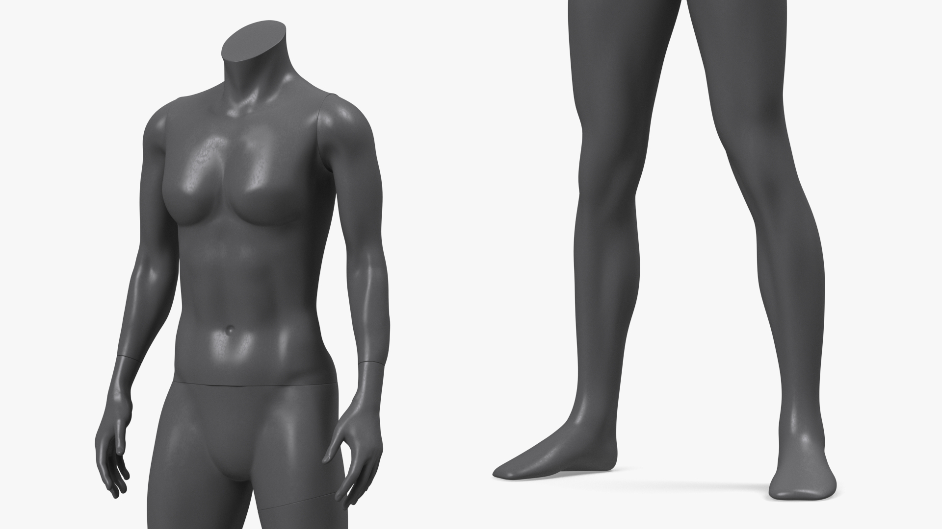 3D Woman Sports Mannequin Black model