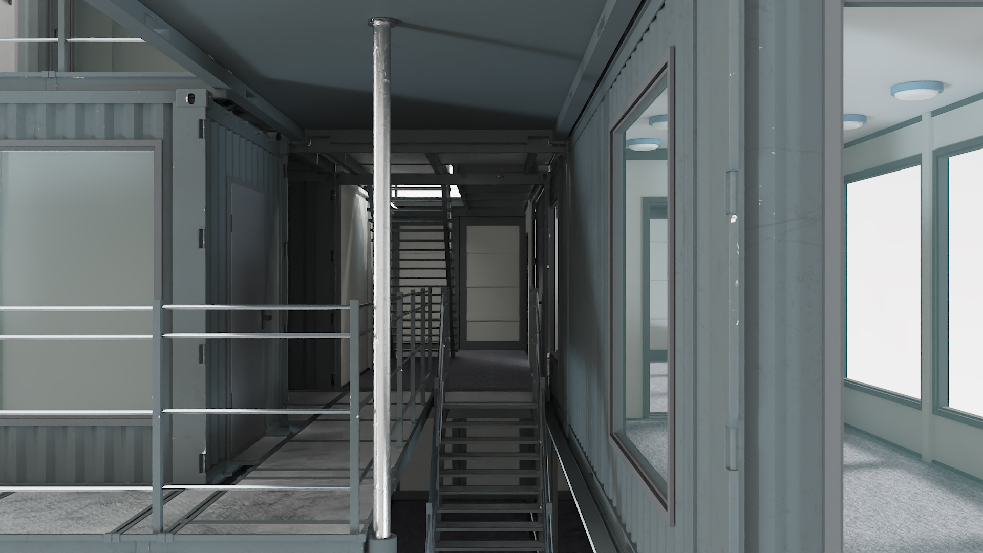 3D Container Office Building Black