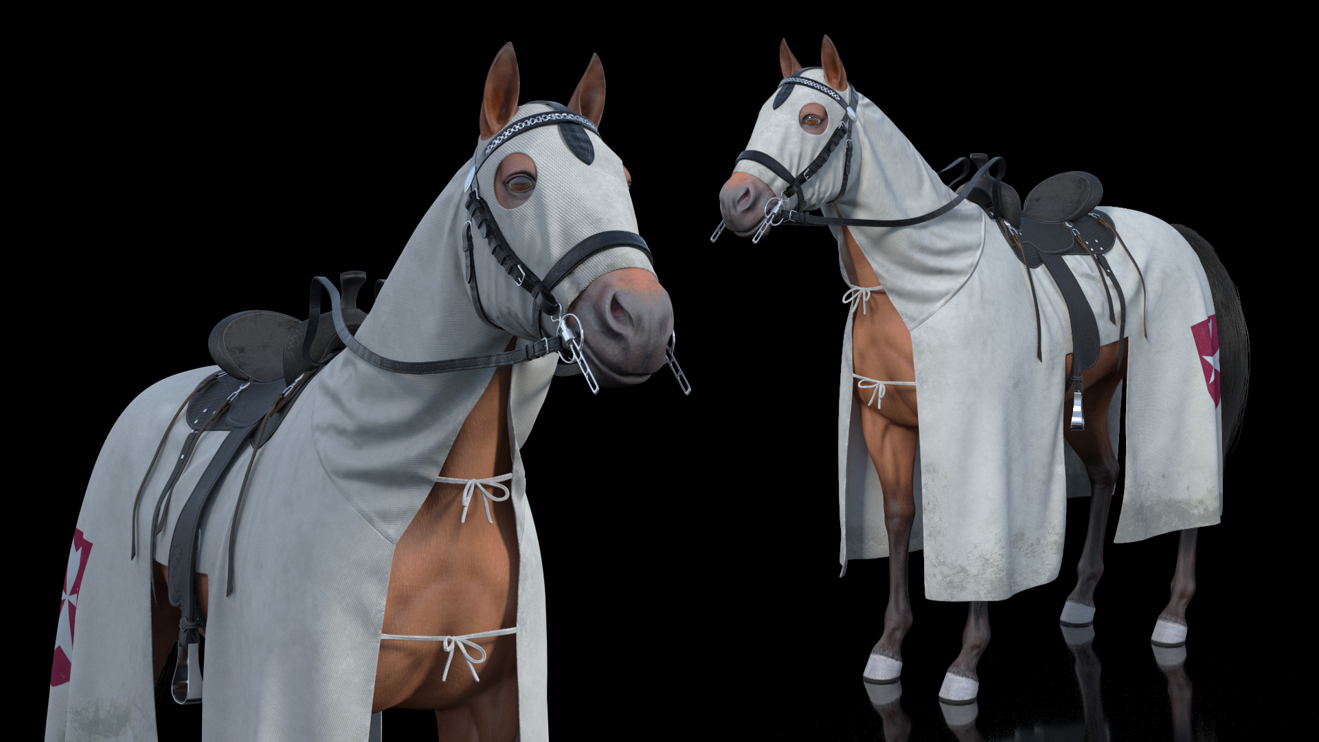 Crusader Horse Armor Dirt Fur 3D model