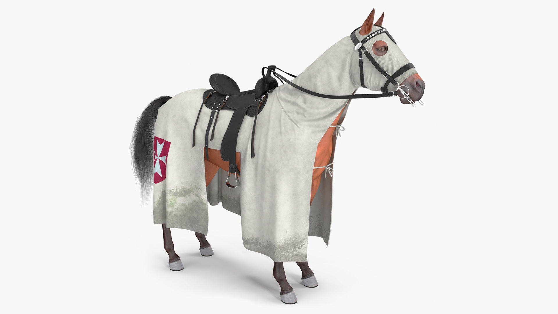 Crusader Horse Armor Dirt Fur 3D model