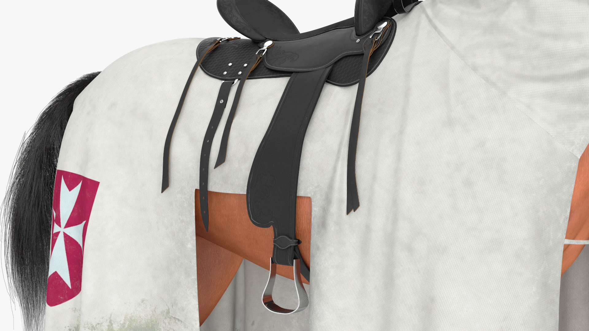 Crusader Horse Armor Dirt Fur 3D model