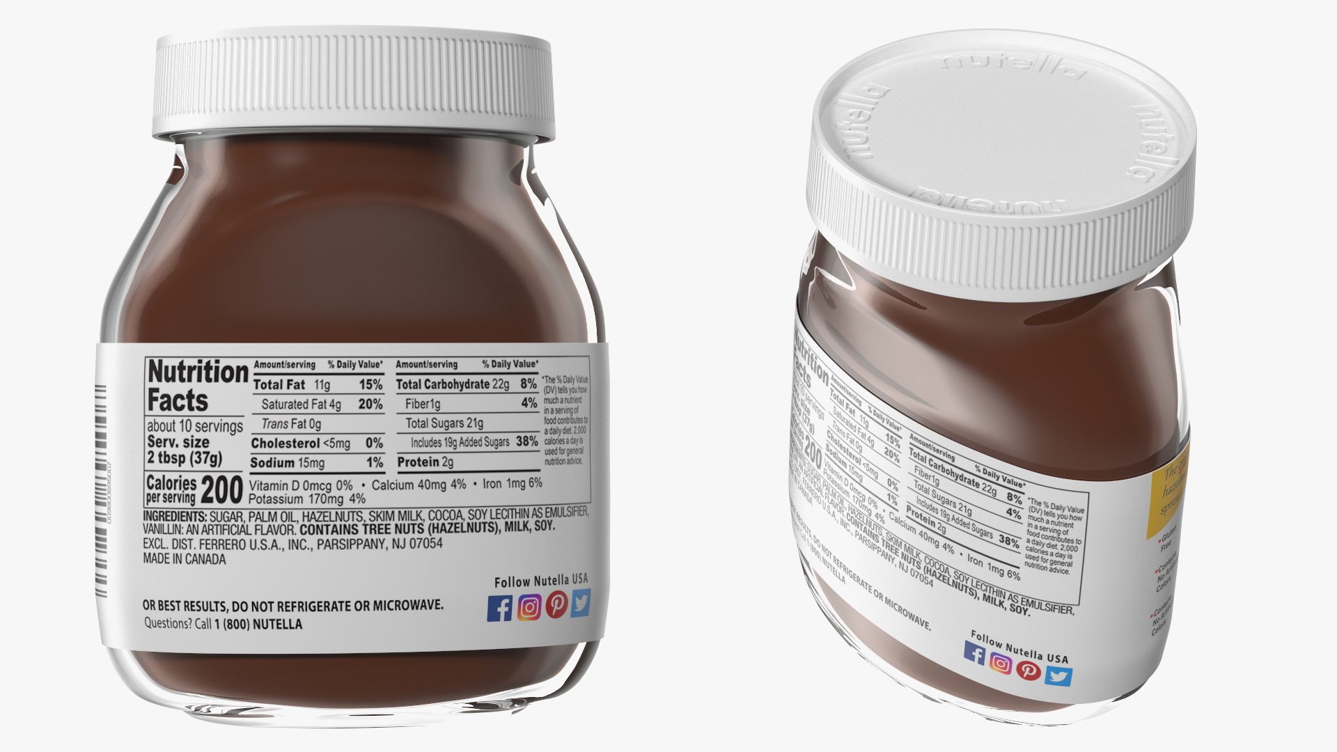 3D Nutella Hazelnut Spread model