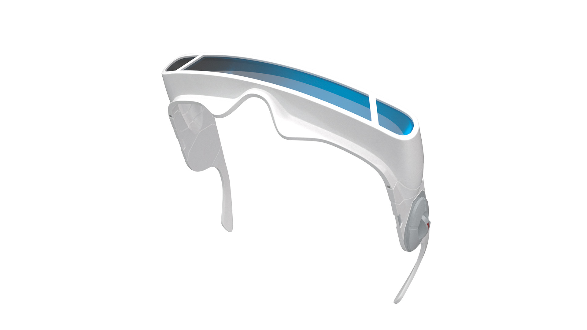 Futuristic Mono Lens Sunglasses White 3D