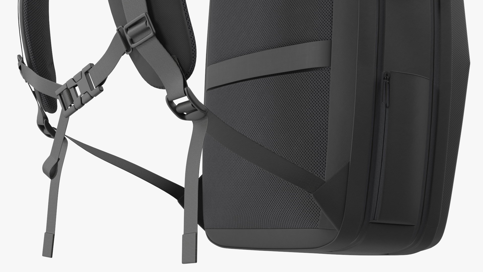 3D model Hard Shell Laptop Backpack Black on Mannequin