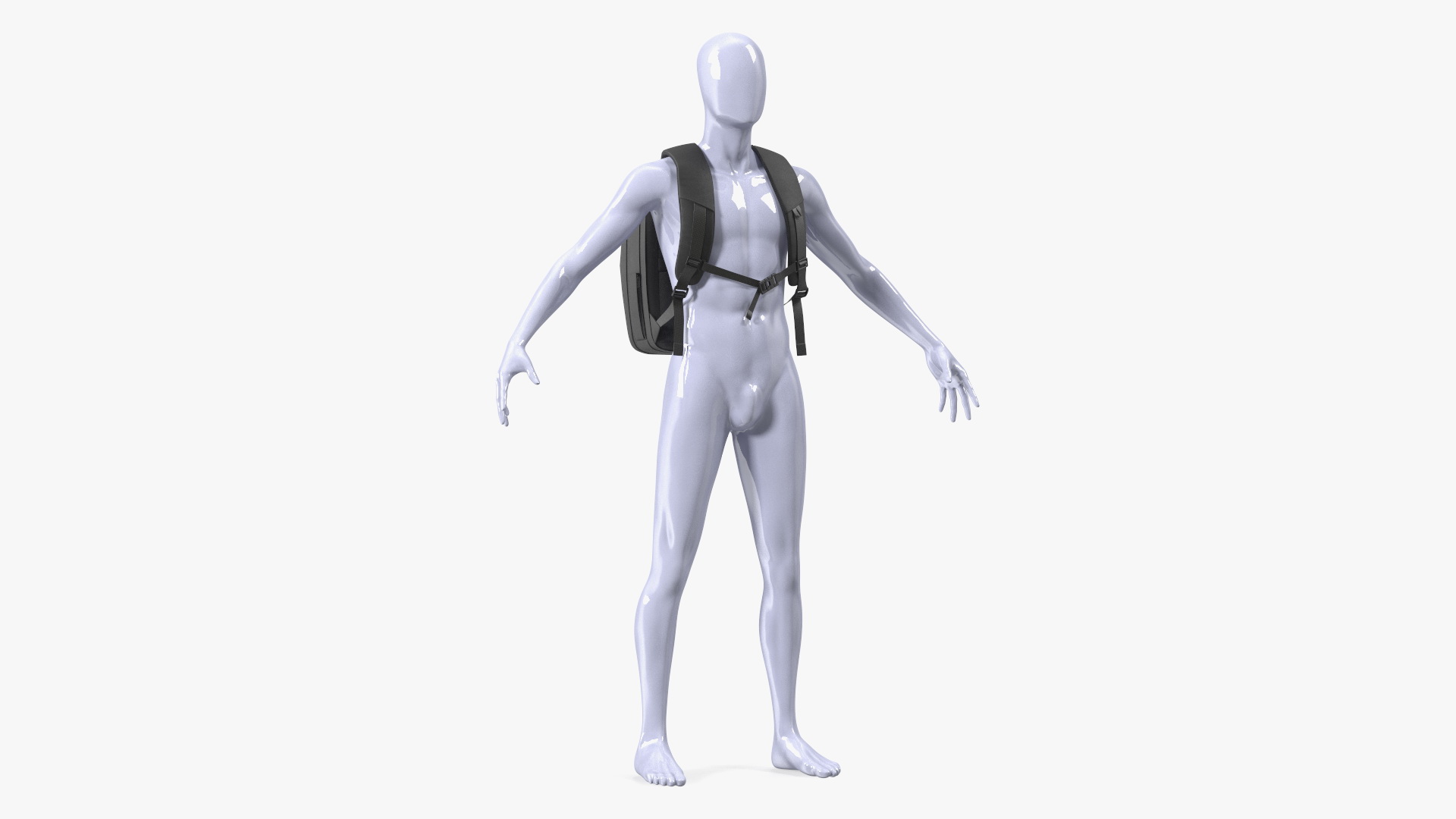 3D model Hard Shell Laptop Backpack Black on Mannequin