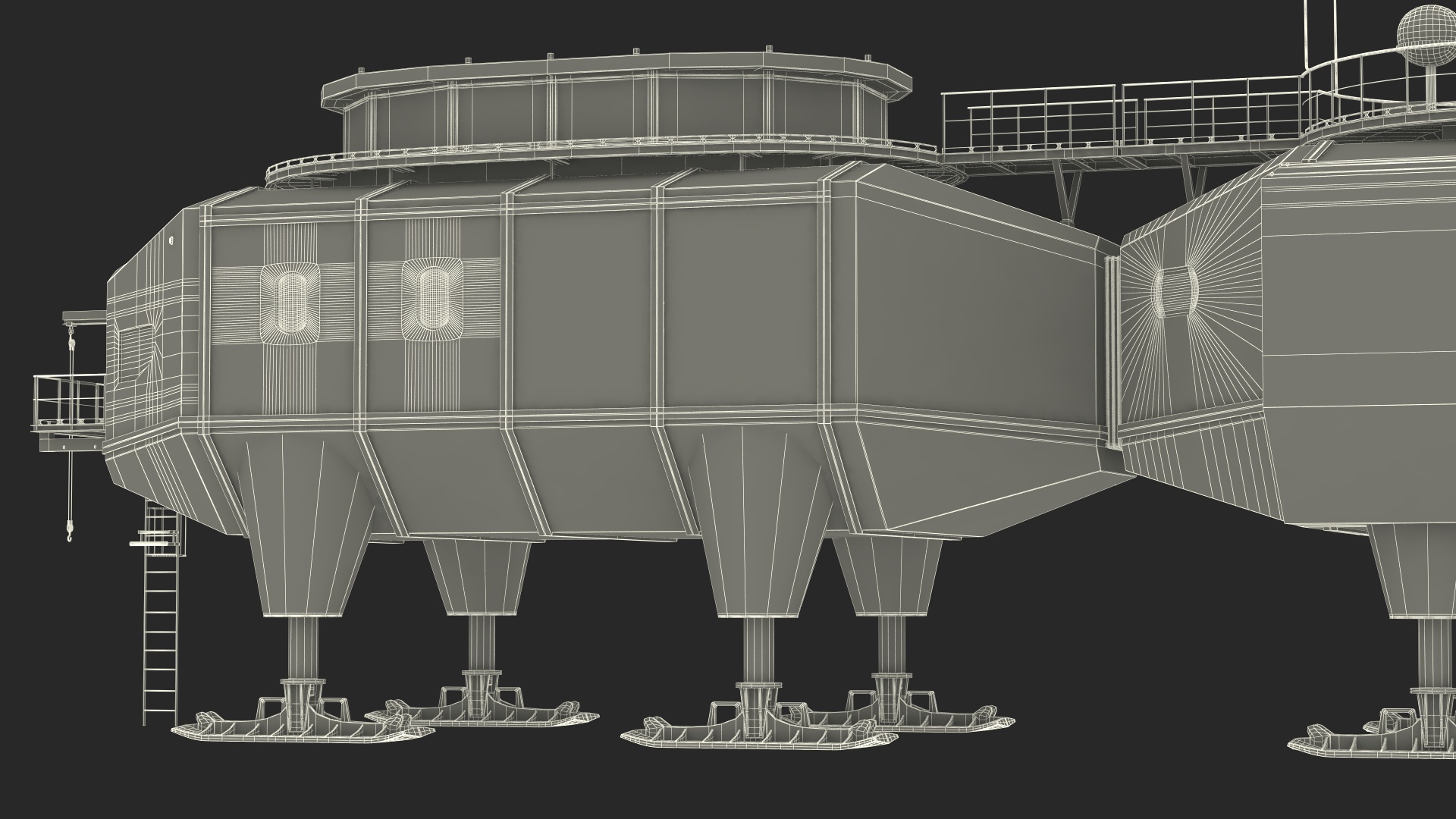 3D model Antarctic Station Halley VI in Snow