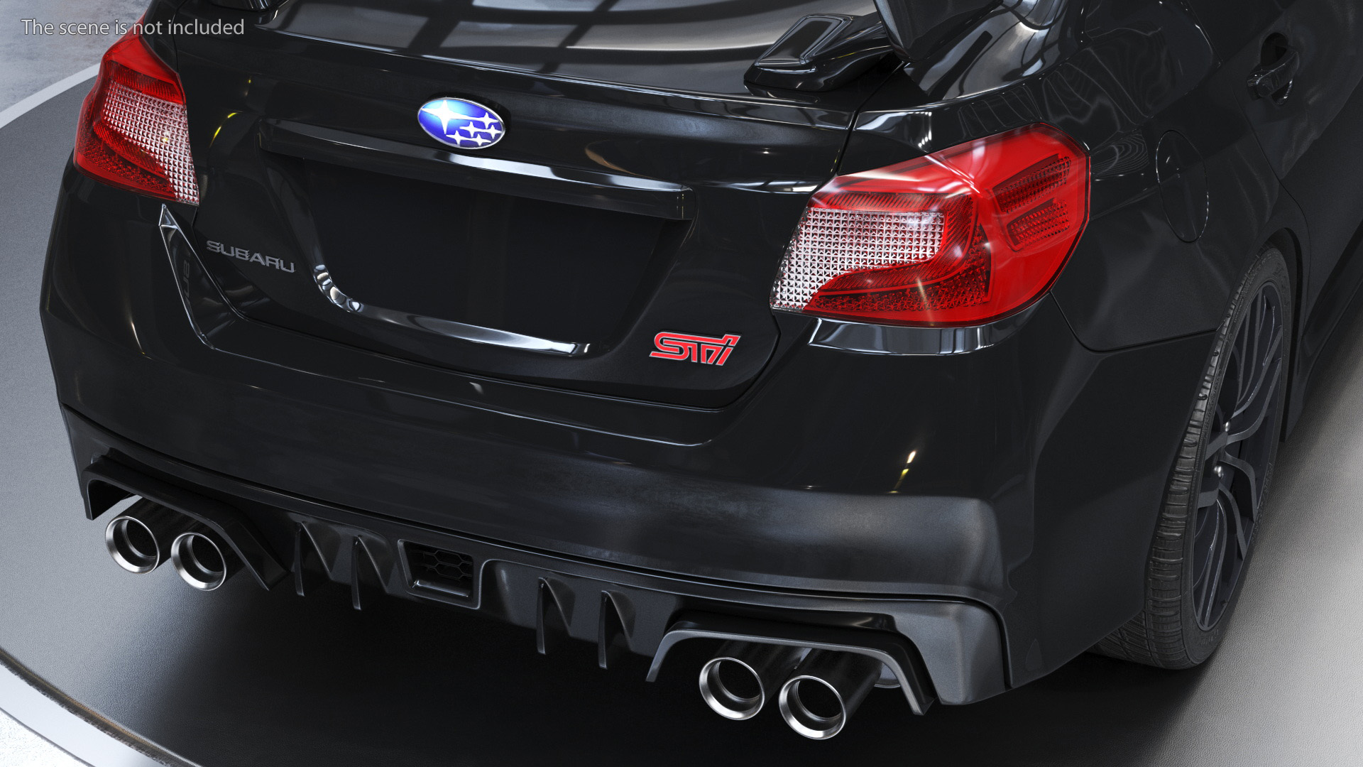 3D Black Subaru Sedan WRX STI 2021