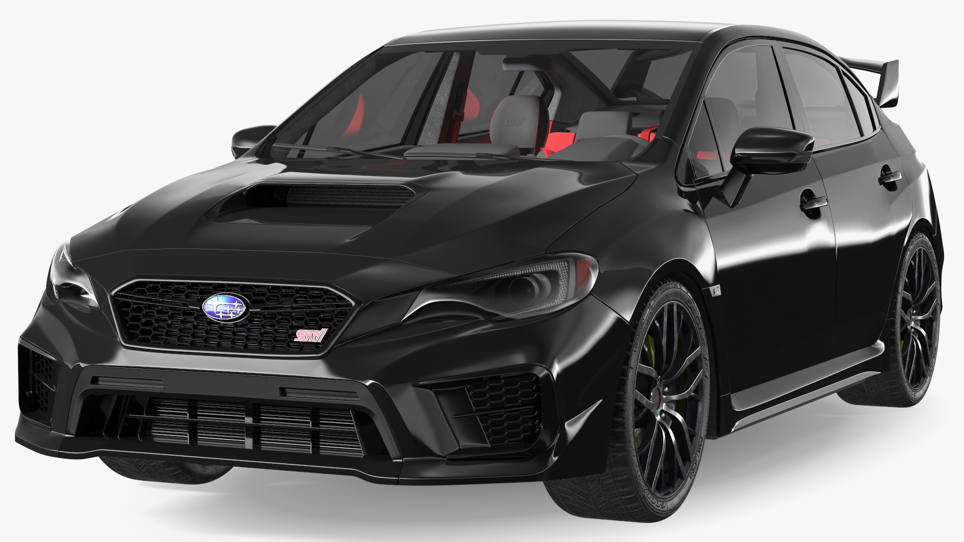 3D Black Subaru Sedan WRX STI 2021