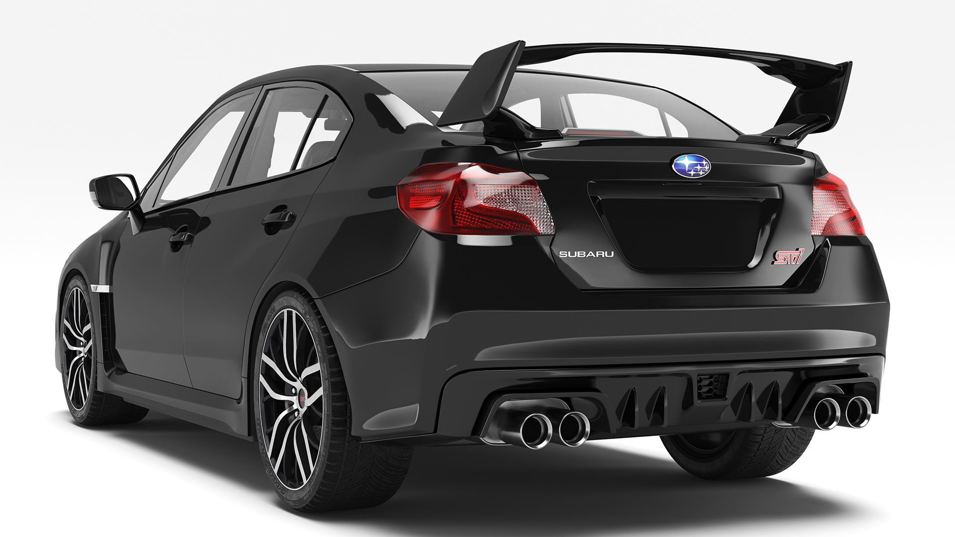 3D Black Subaru Sedan WRX STI 2021