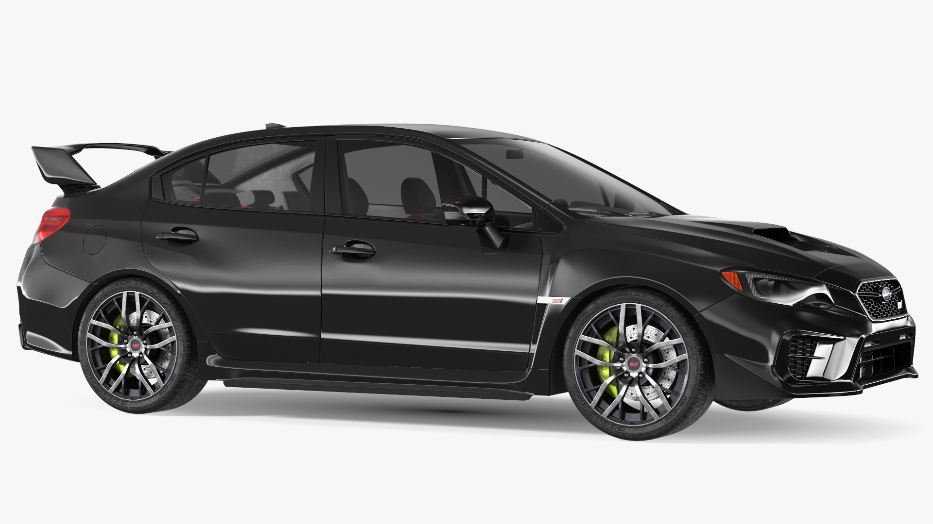 3D Black Subaru Sedan WRX STI 2021