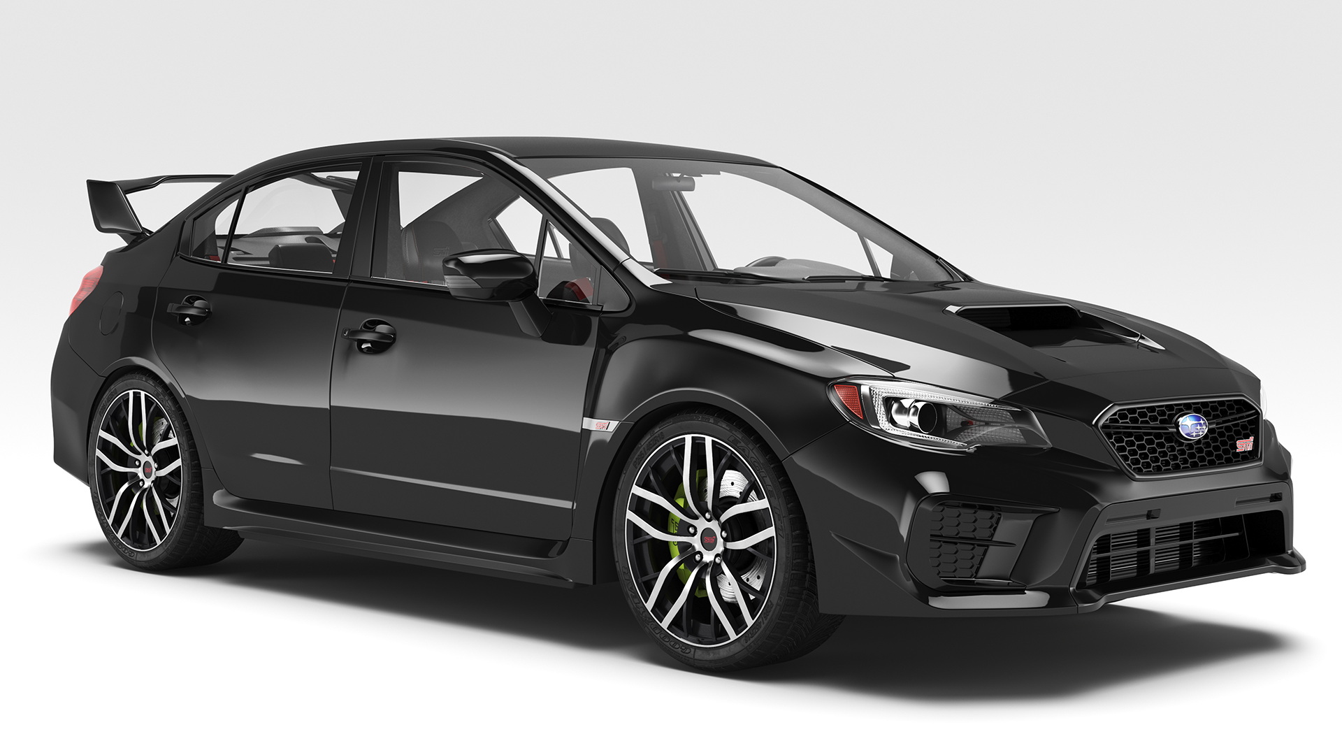 3D Black Subaru Sedan WRX STI 2021