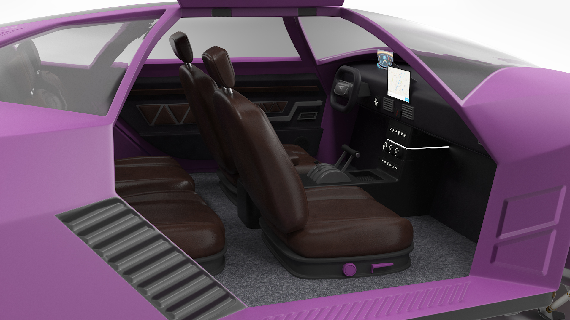 3D Purple Hover Car