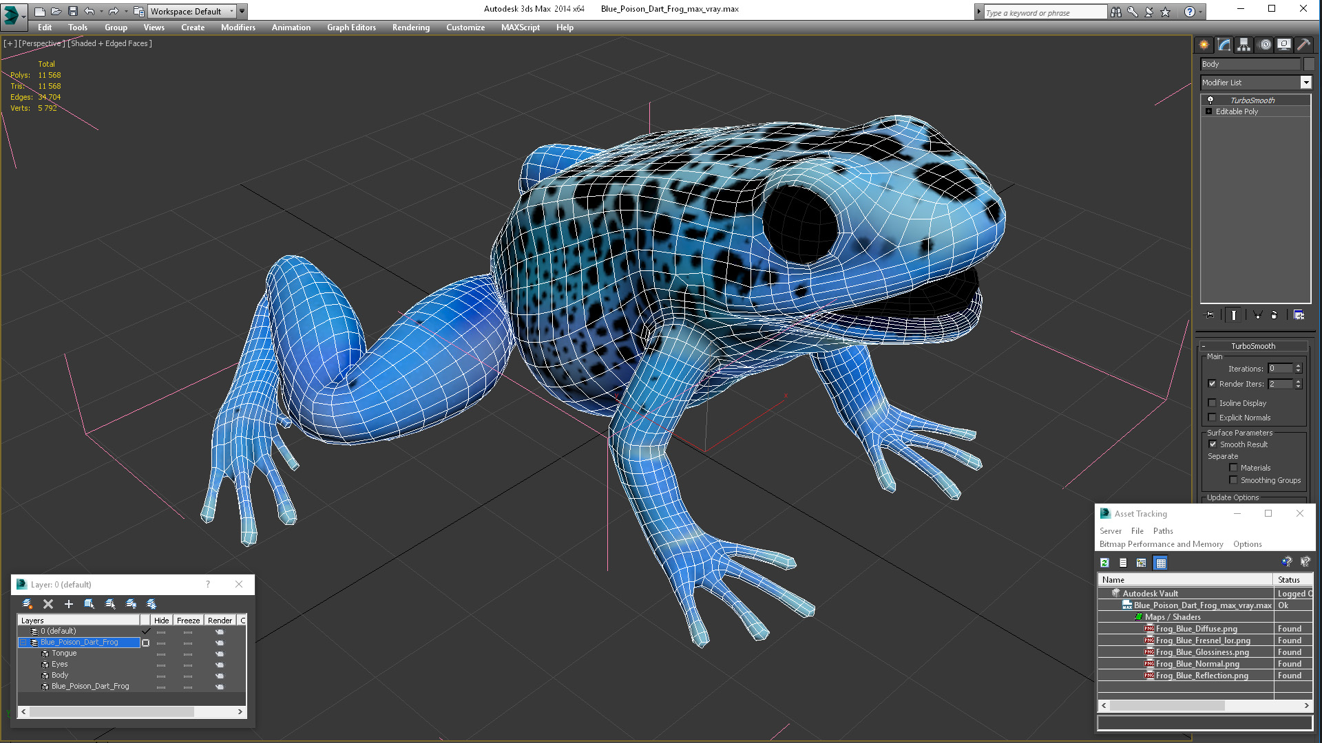 3D Blue Poison Dart Frog