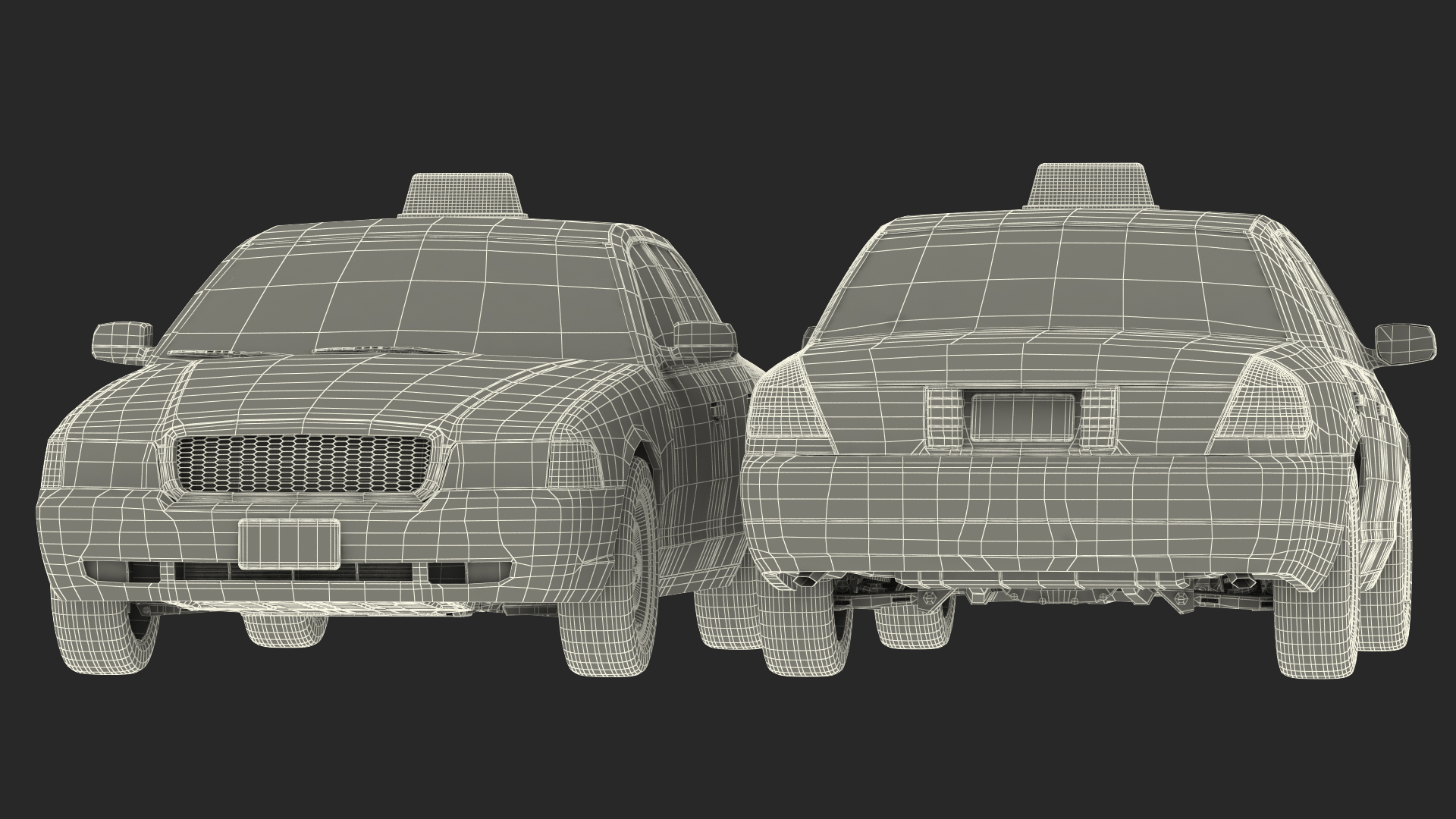 3D Generic Yellow Taxi Rigged