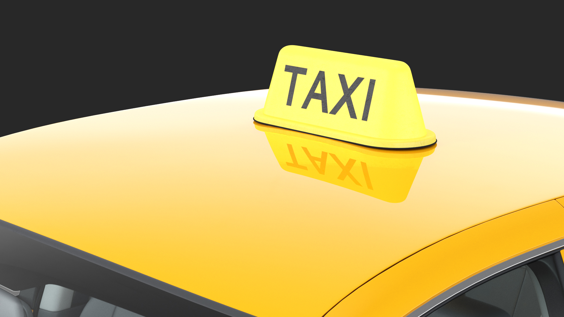 3D Generic Yellow Taxi Rigged