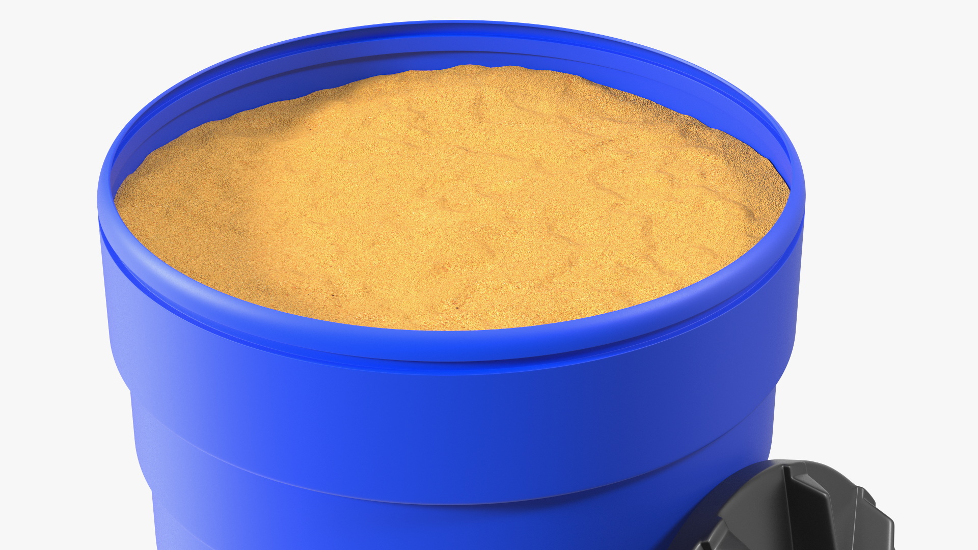 Blue Plastic Barrel with Sand 3D model