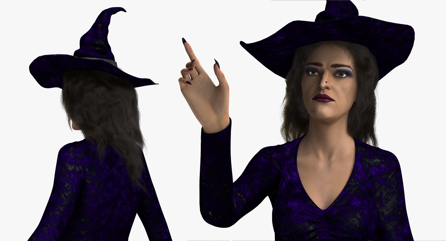 3D Witch Woman Rigged model