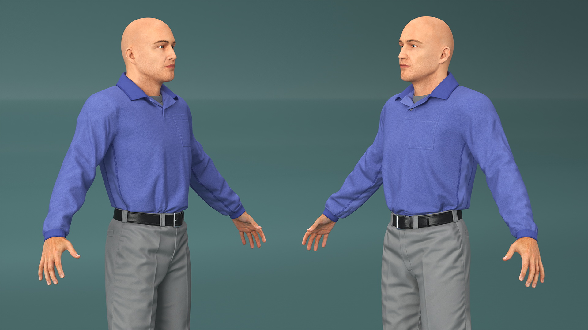 Young Man Wearing Casual Clothes A-pose 3D model