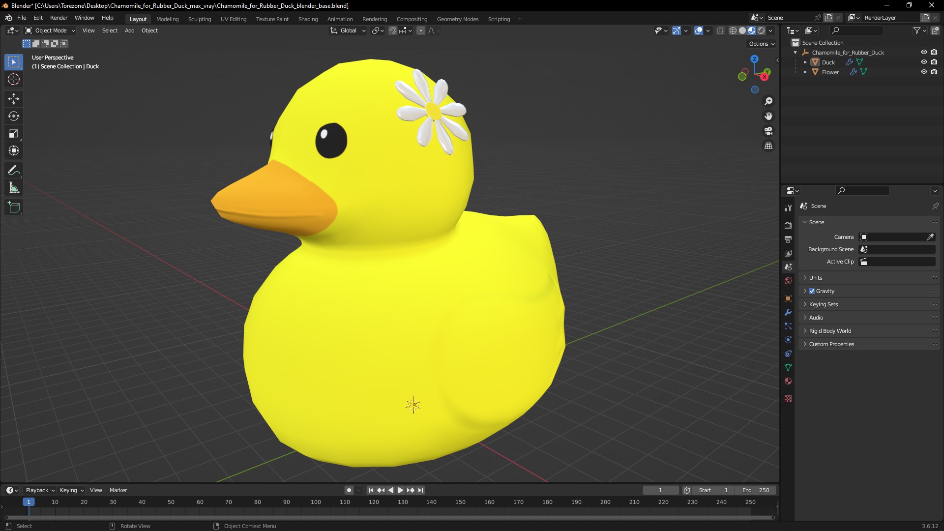 3D model Chamomile for Rubber Duck