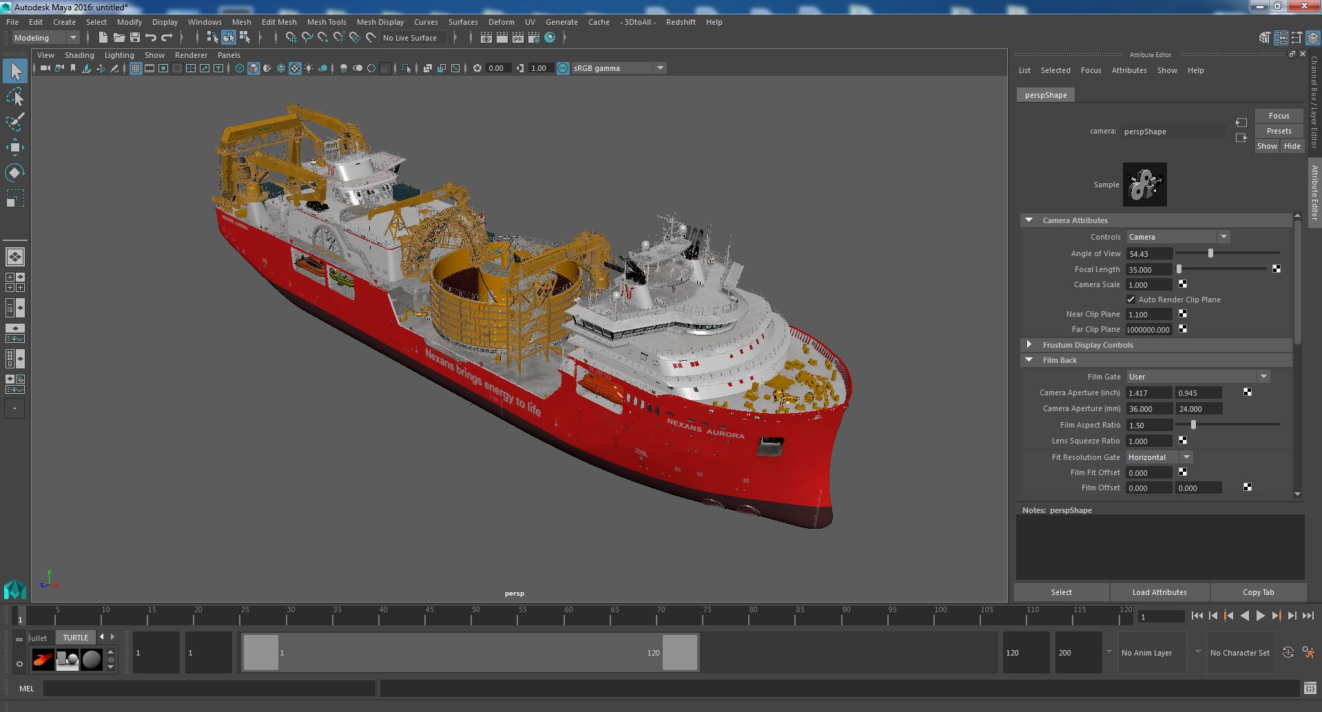 Cable Laying Vessel Nexan Aurora Used 3D