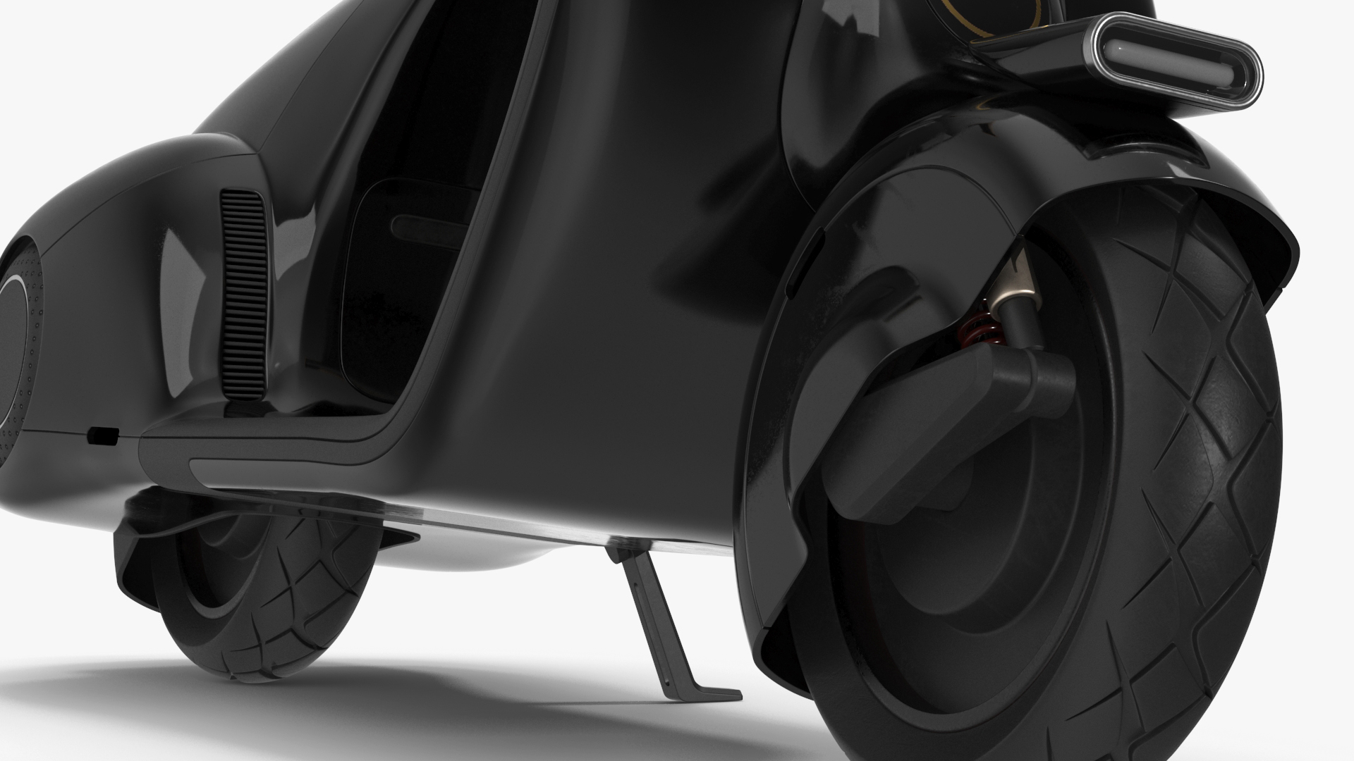 3D Designer Electric Scooter Black Parked model