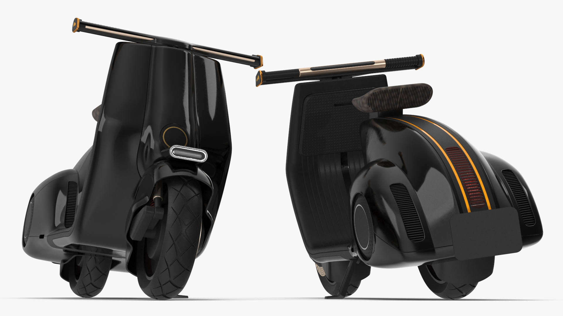 3D Designer Electric Scooter Black Parked model