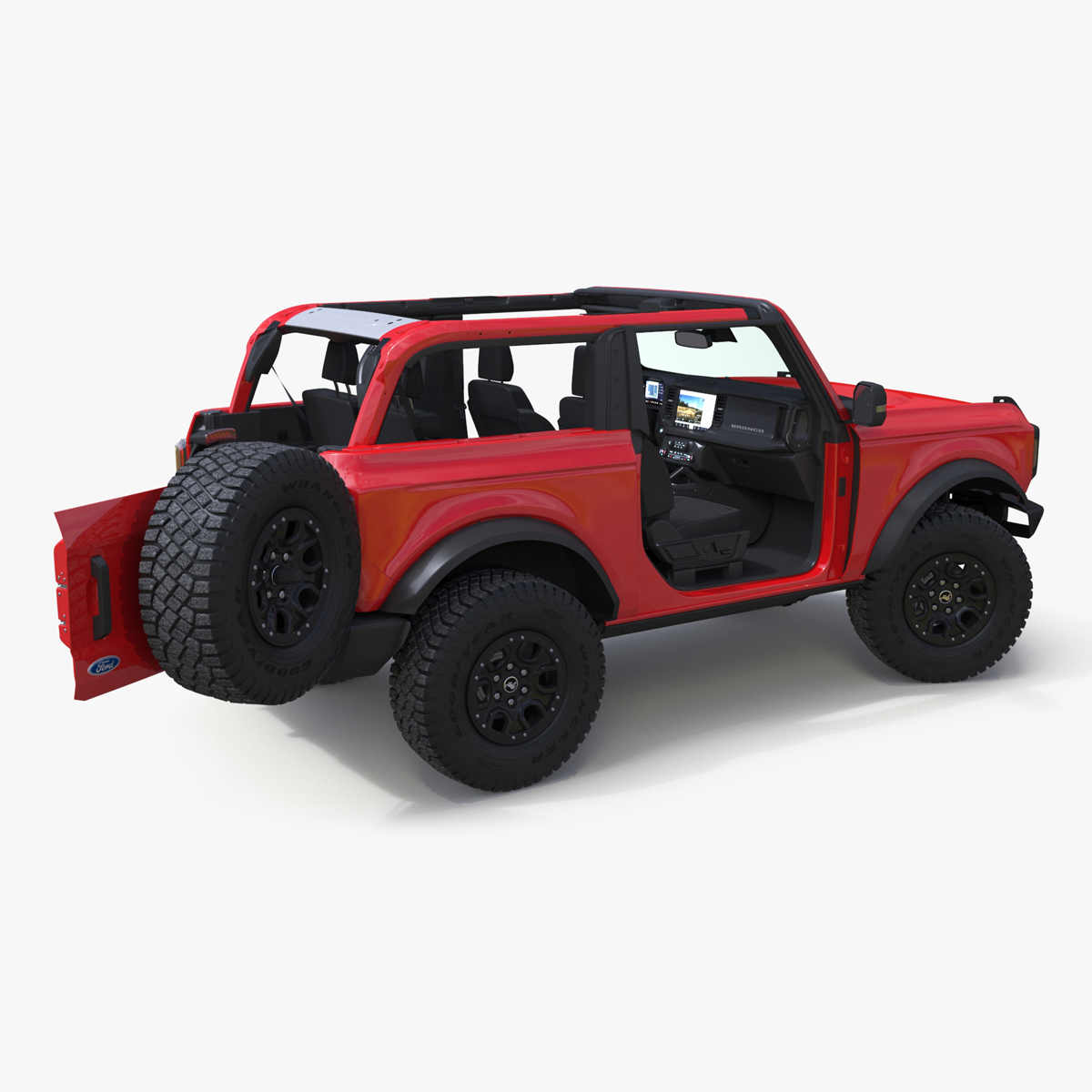 3D model 4X4 Ford Bronco Two Door Race Red Rigged