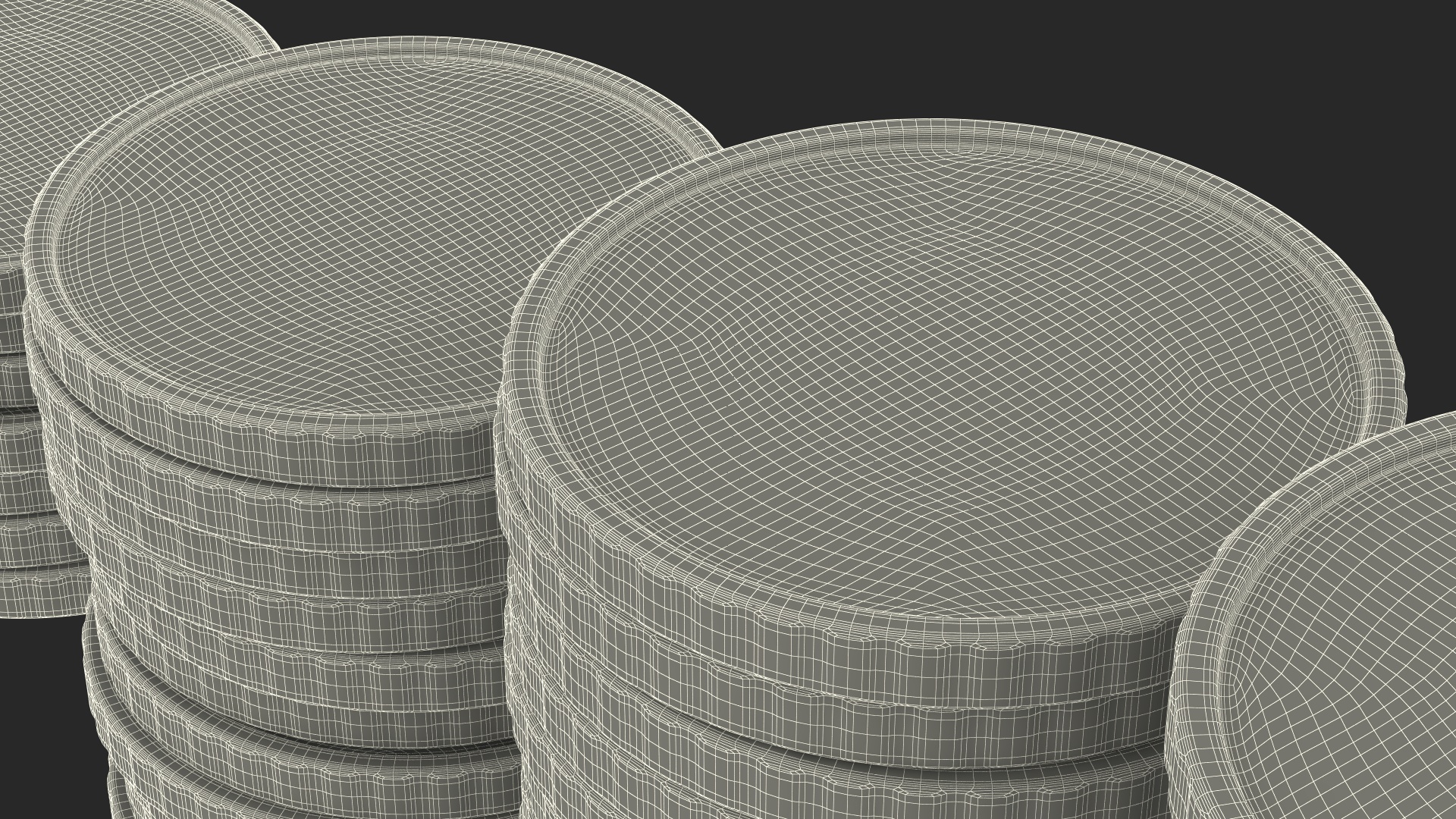 Stacked Coins Set 3D