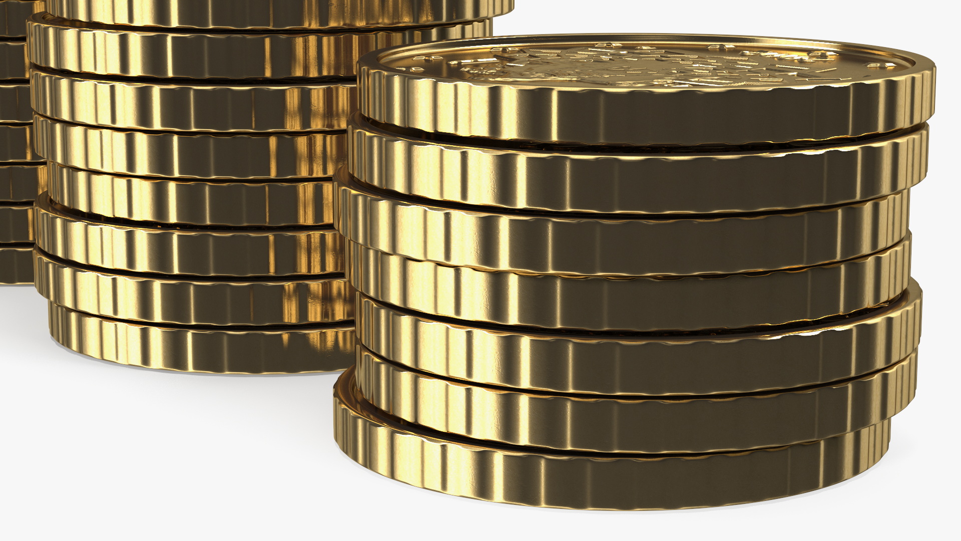 Stacked Coins Set 3D