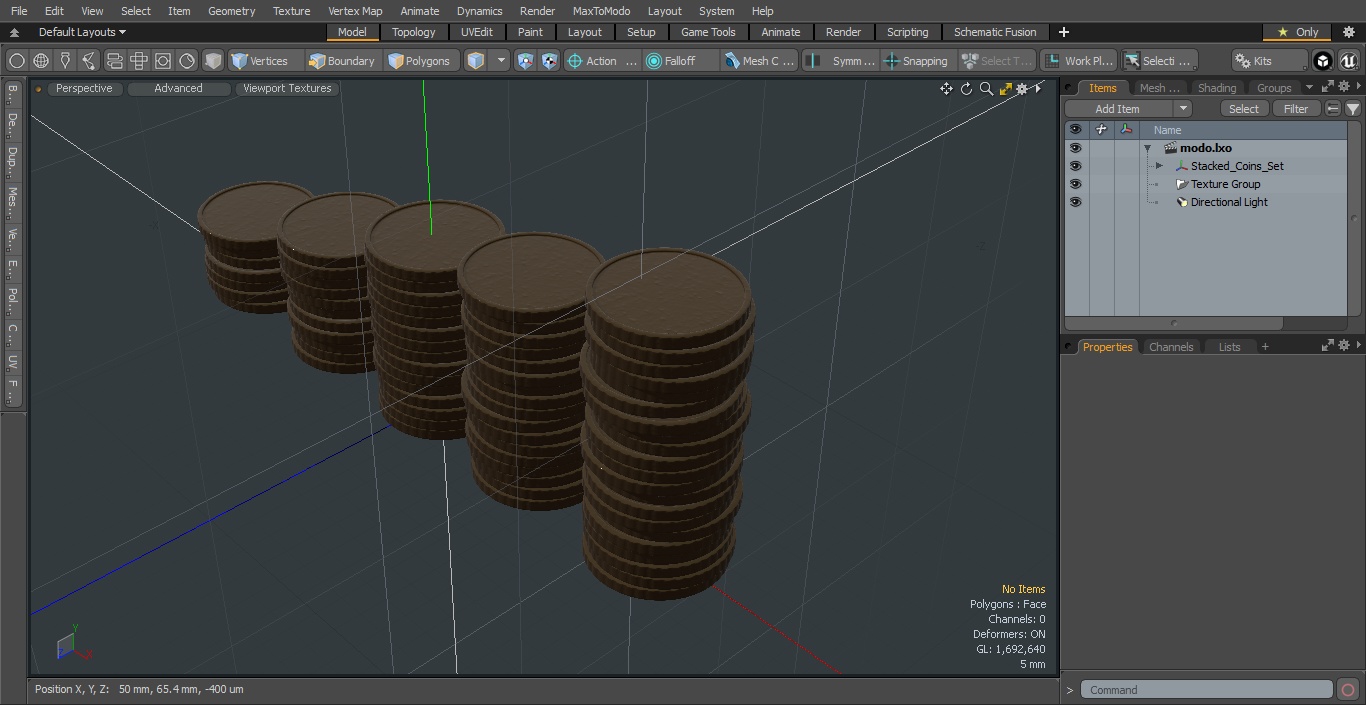 Stacked Coins Set 3D