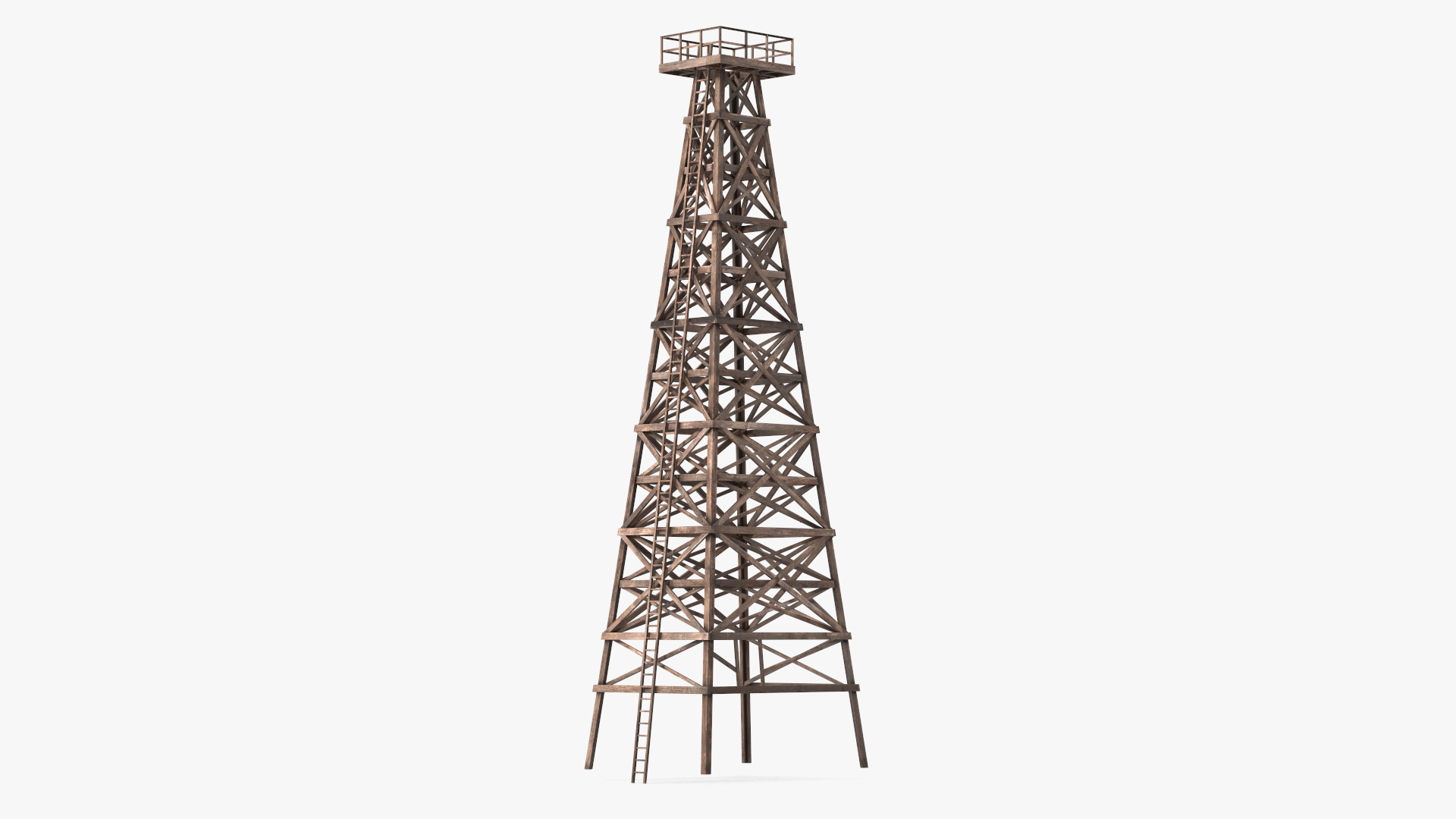 3D model Wooden Derrick Tower