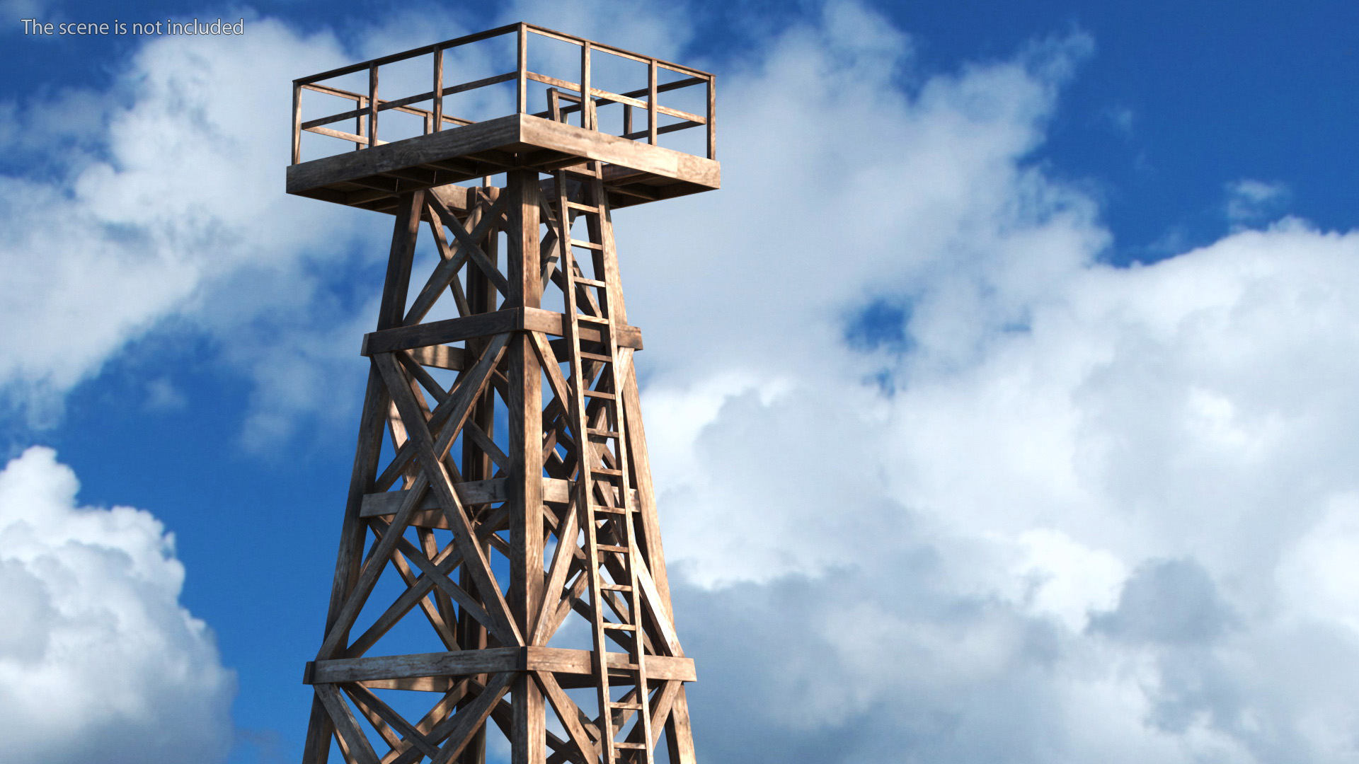 3D model Wooden Derrick Tower