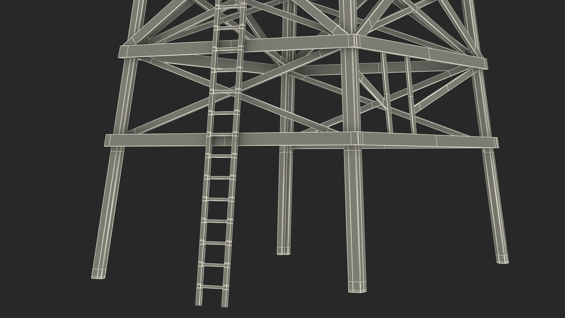 3D model Wooden Derrick Tower