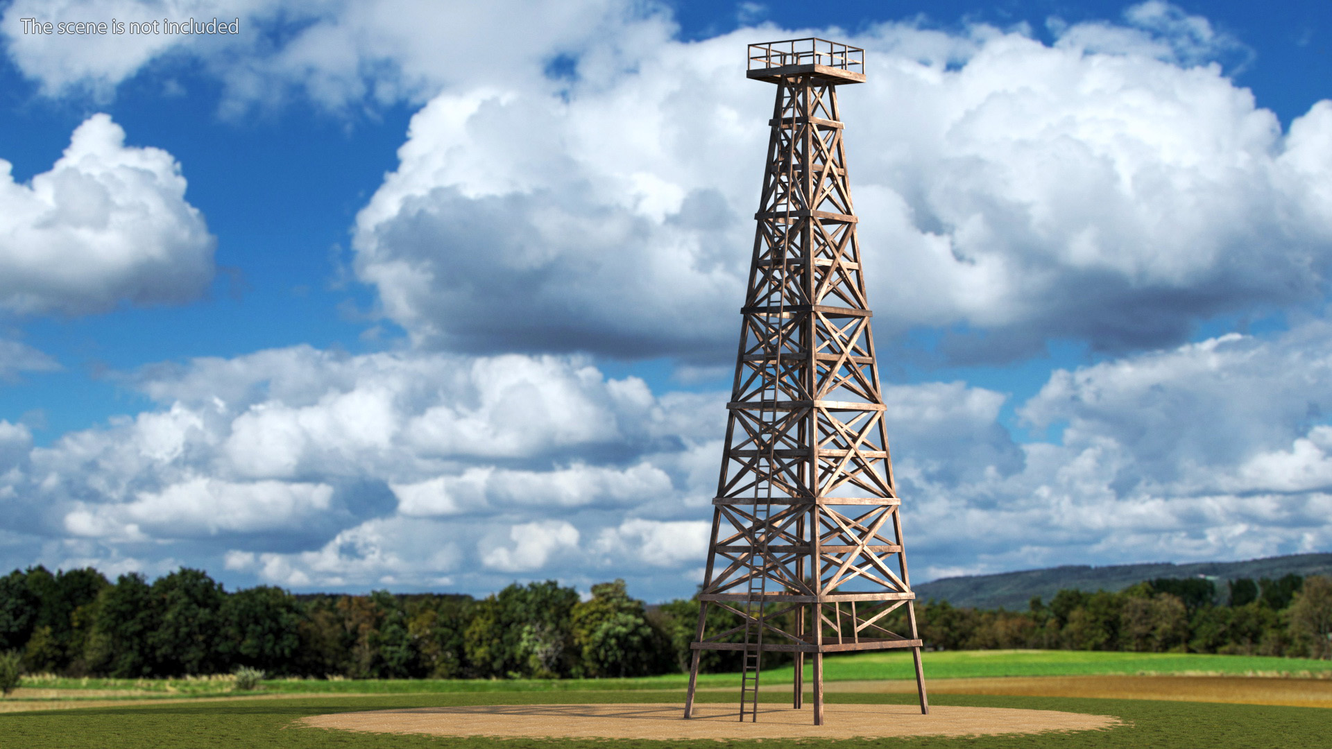 3D model Wooden Derrick Tower