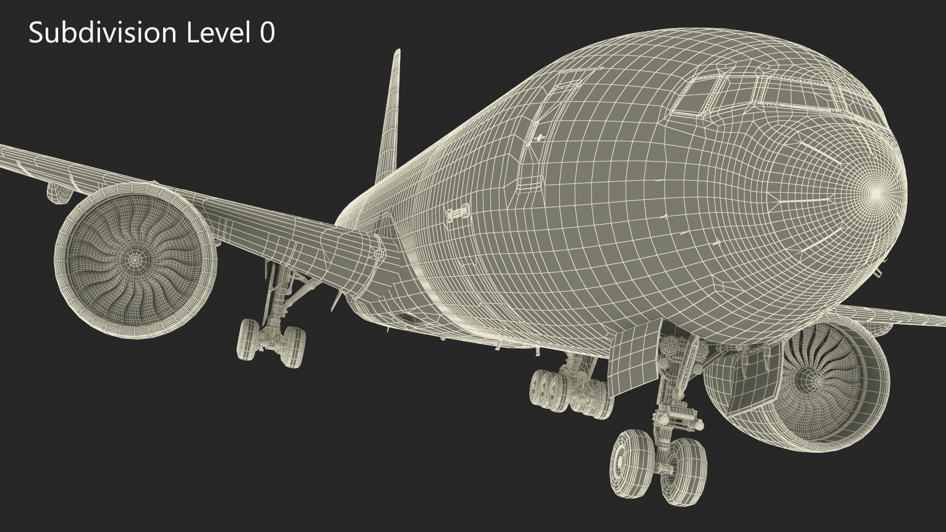 Commercial Freighter Airplane Boeing 777 Rigged 3D